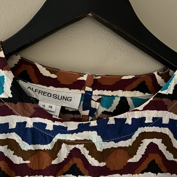 Vintage Oversized Silk Alfred Sung Top - Picture 2 of 4